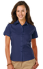 Ladies Short Sleeve Stretch Poplin by Blue Generation