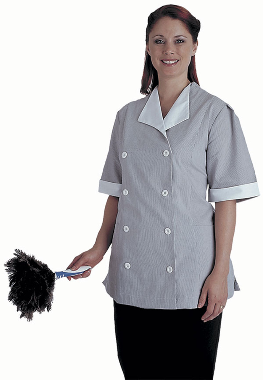 Double breasted housekeeping uniform tunic shirt