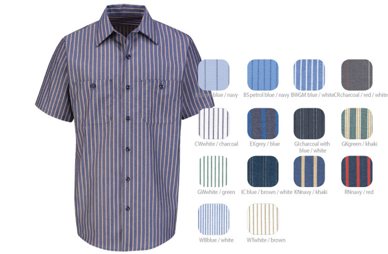 Red kap striped work shirt Clearance