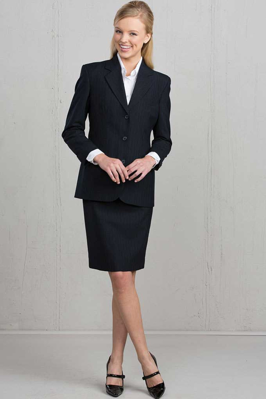 Womens Business Suit In Pinstripe Cloth For A Power Look, 45% OFF