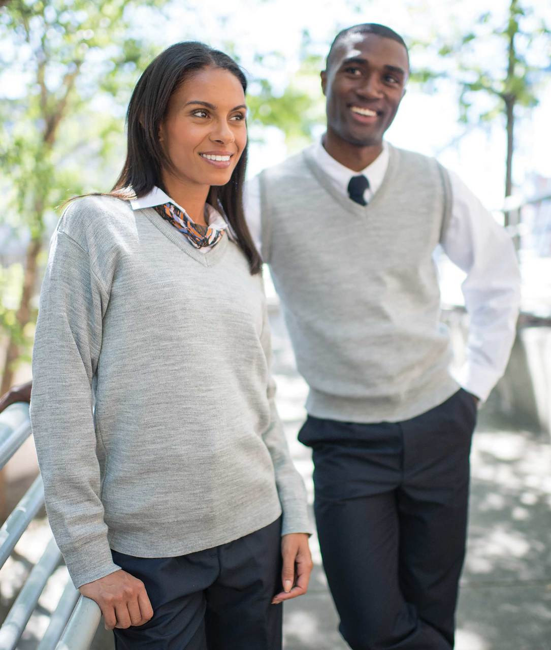 V neck sweater store with bow tie