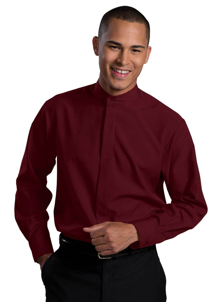 Men's Batiste Banded Collar Waiter Shirt