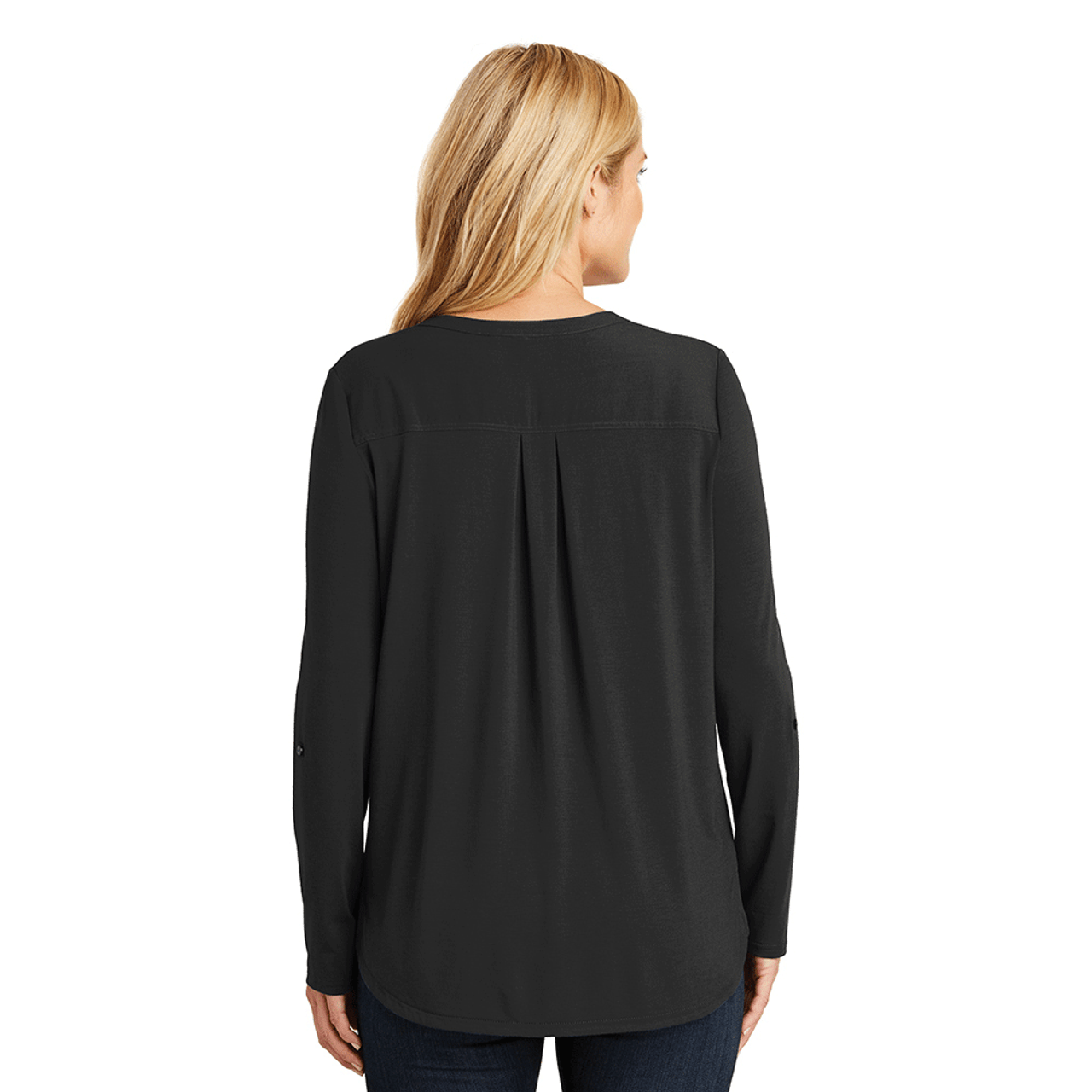 Tunic Blouse for Leggings,Womens Long Sleeve Henley Shirt Ruched Button Up Tunic  Tops Black,M price in UAE,  UAE