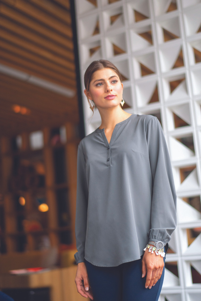 Women's Open V-Neck Blouse