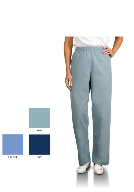 Unisex sizing for these scrub pants with an elastic waist Unisex sizing for these scrub pants with an elastic waist
