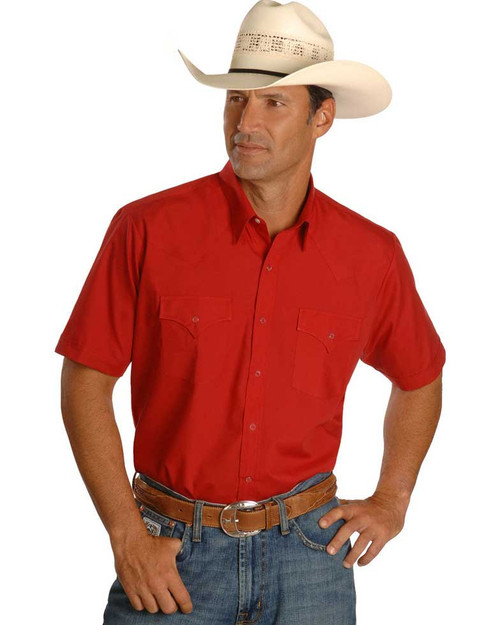 Short Sleeve Solid Western Shirt