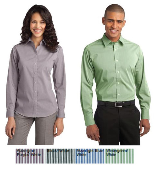 Button up striped uniform shirt for men and women Button up striped uniform shirt for men and women