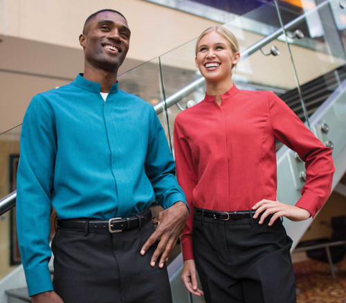 Easy wear and easy care casino uniform shirt.