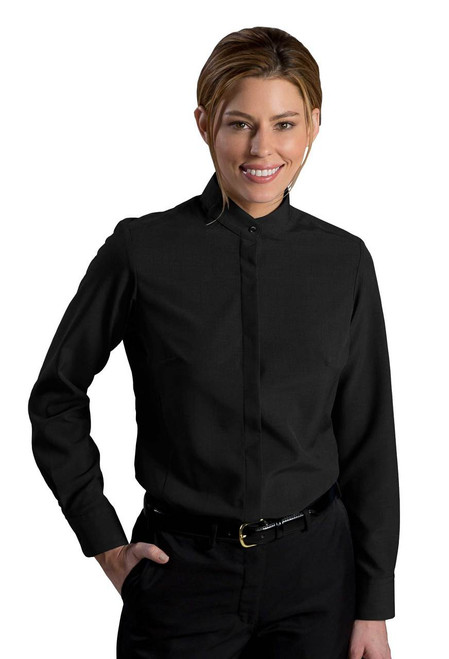 Women's Banded Collar Waiter Uniform Shirt
