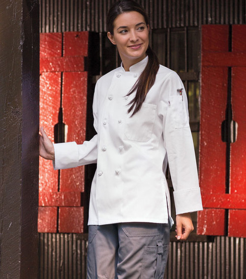 Knot Button Chef Coat with Thermometer Pocket, Red Kap