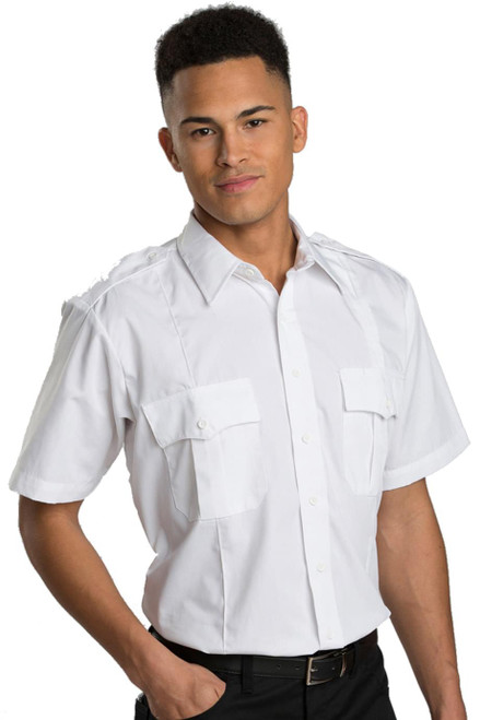 White Uniform Button-Front Shirt