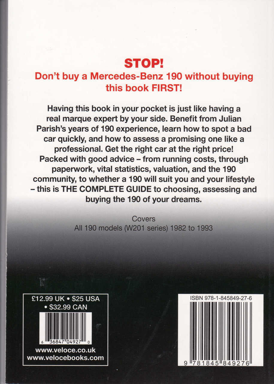 Mercedes-Benz 190 – All 190 models (W201 series) 1982 to 1993