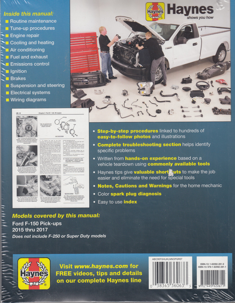 Haynes Workshop Manual Ford Pick Ups Full Size F 150 2wd 4wd