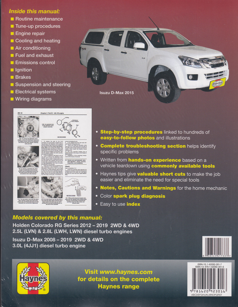 Holden Colorado 2012 2019 Isuzu D Max 2008 2019 Haynes Repair