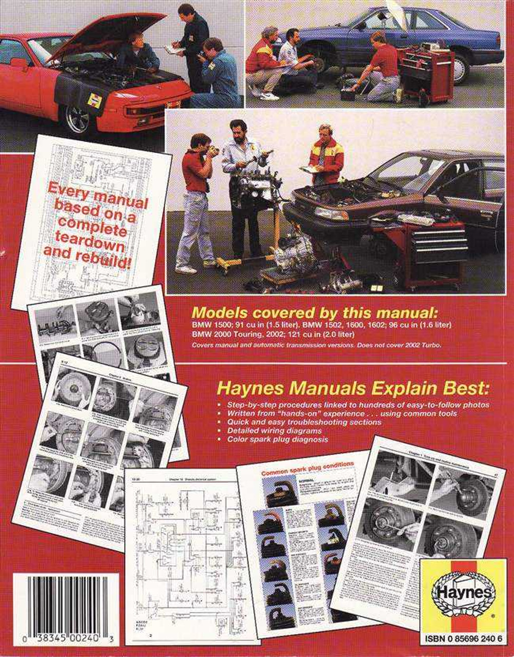 Haynes Workshop Manuale BMW 1602 /& 2002 1959-1977 Riparazione 1500//1502//1600//2000