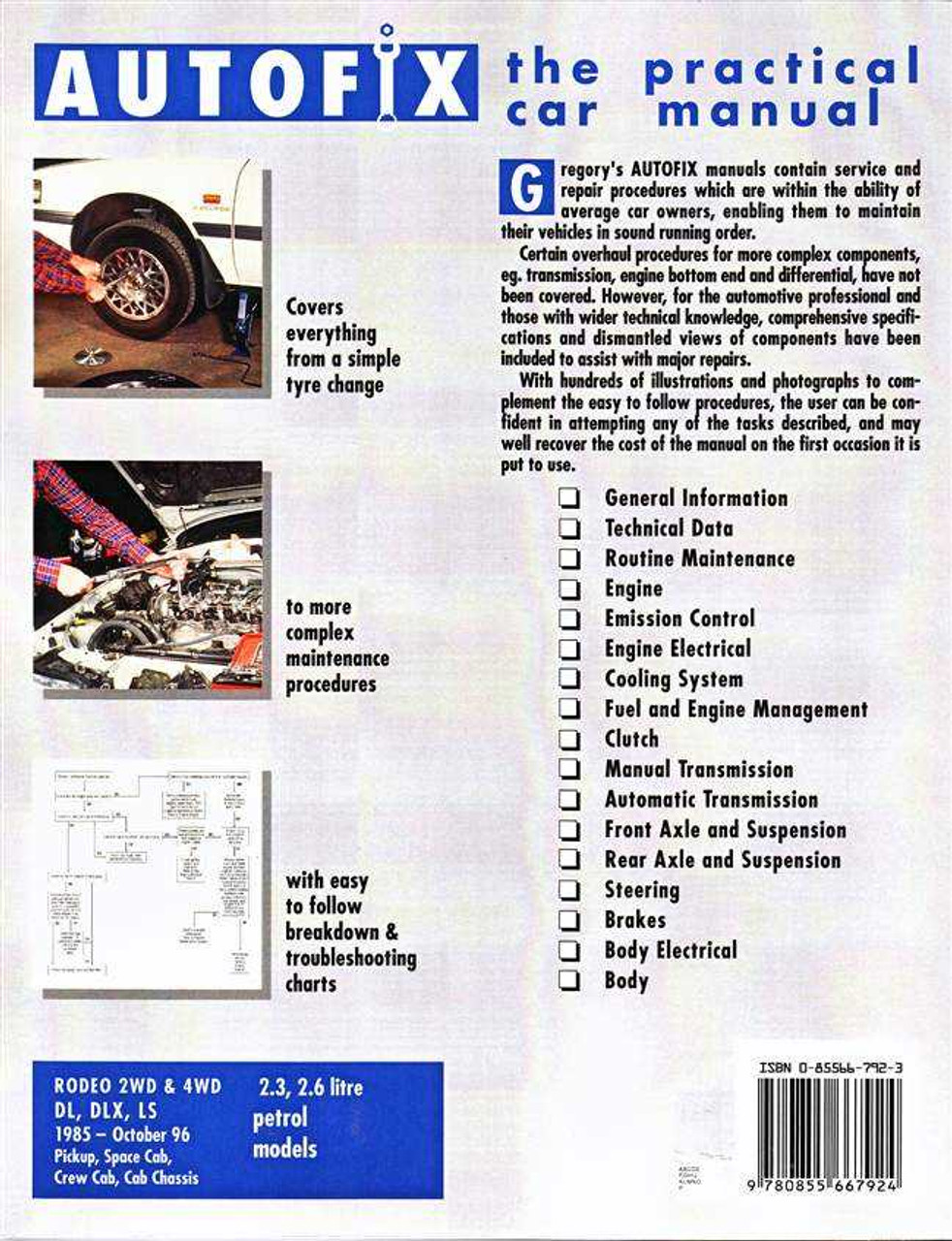 Holden Rodeo 2wd 4wd Petrol 1985 1996 Workshop Manual