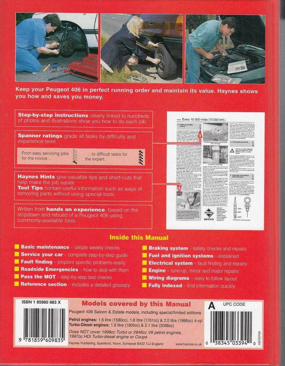 Peugeot 406 Petrol & Diesel 1996 - 1997 Workshop Manual