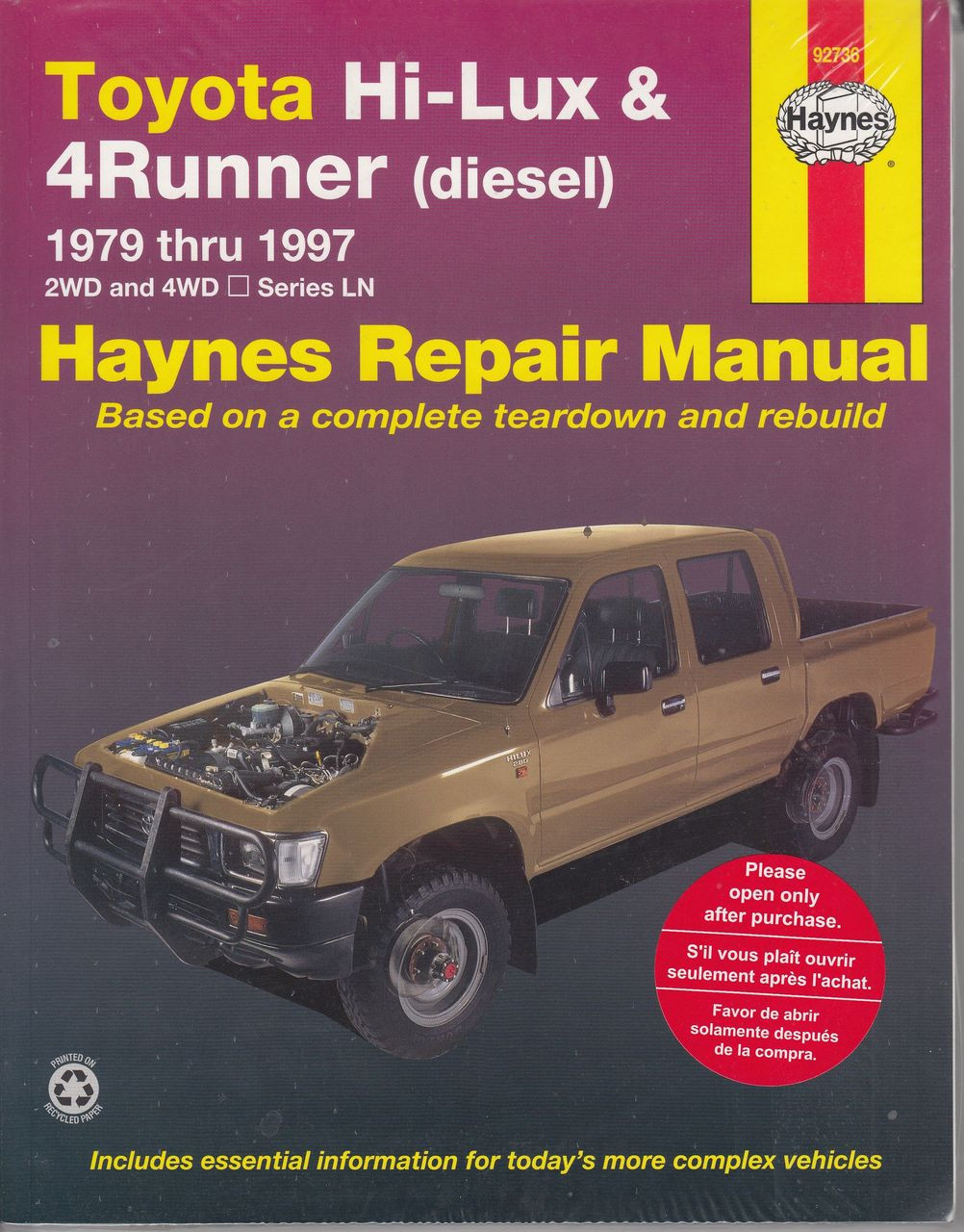 ... Array - toyota hi lux u0026 4runner diesel ln series 1979 1997 workshop  manual rh automotobookshop ...