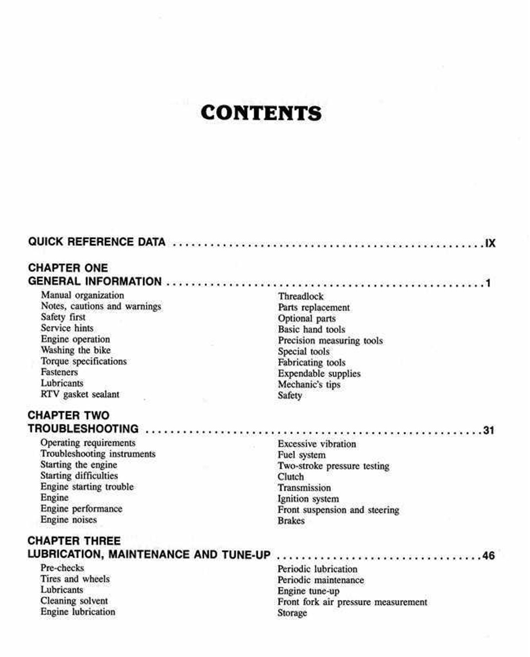 2001 kx 80 specs