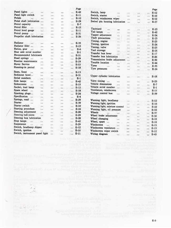 Land Rover Series 1 1948 - 1958 Instruction Manual