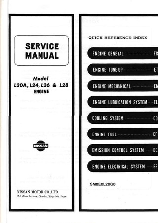 Nissan Model L20A, L24, L26, L28 Series Engine Workshop Manual