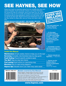 Citroen Dispatch, Peugeot Expert & Fiat Scudo Diesel 56 to 16 2007 - 2016 Workshop Manual
