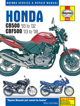 Honda CB500 Twin 1993 - 2002 & CBF500 2003 - 2008 Workshop Manual