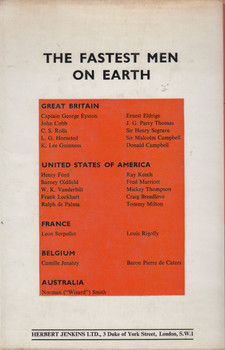 The Fastest Men On Earth - The men and cars that smashed the world land speed record (Paul Clifton) Hardcover 1st Edn 1964 (B0000CMDDX)