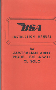 BSA Instruction manual for Australian Army Model B40 A.W.D CL SOLO