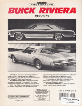 Buick Riviera Classic Motorbooks Photofacts 1963-1973 (Chris Wolfe, 1992)