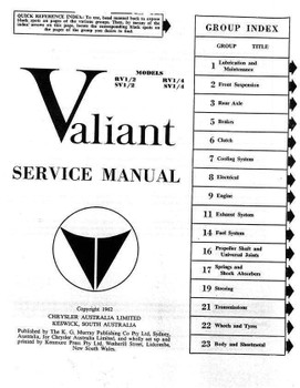 Valiant R and S 1961 - 1963 Workshop Manual