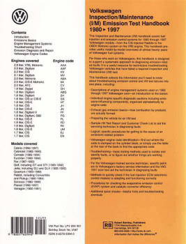 Volkswagen Inspection - Maintenance (IM) Emission Test Handbook 1980 - 1997