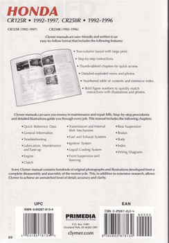 Honda CR125R and CR250R 1992 - 1997 Workshop Manual