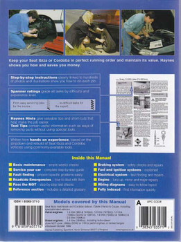 Seat Ibiza and Cordoba Petrol & Diesel 1993 - 1999 Workshop Manual