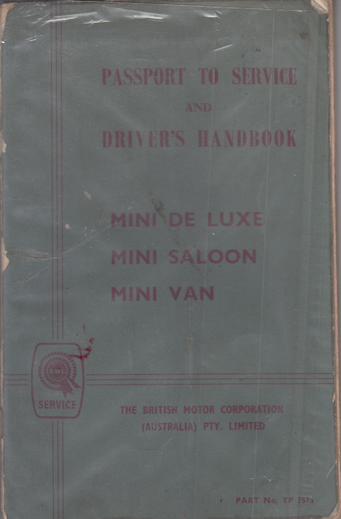 Passport To Service And Driver's Handbook Mini De Luxe Mini Saloon Mini Van