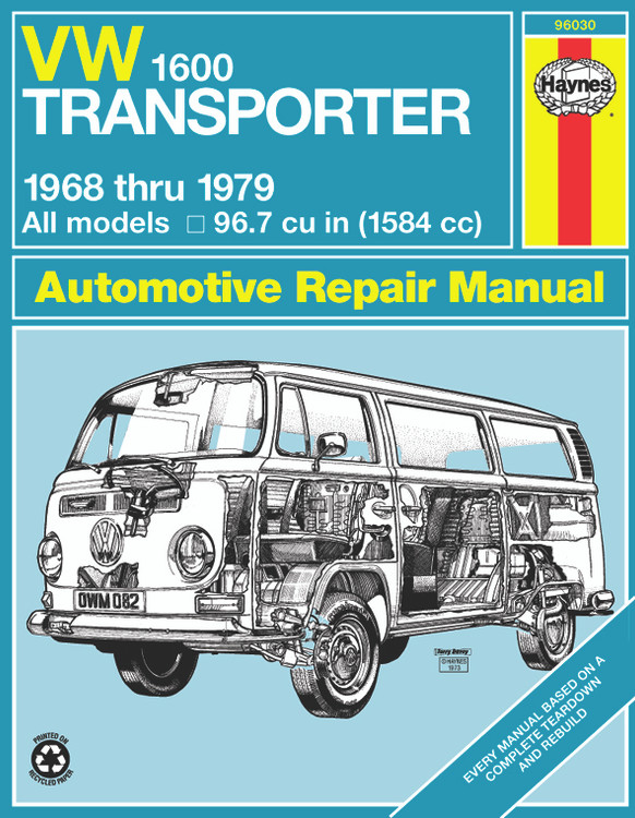 Volkswagen VW 1600 Transporter 1584cc (1968-1979) Haynes Repair Manual (USA)