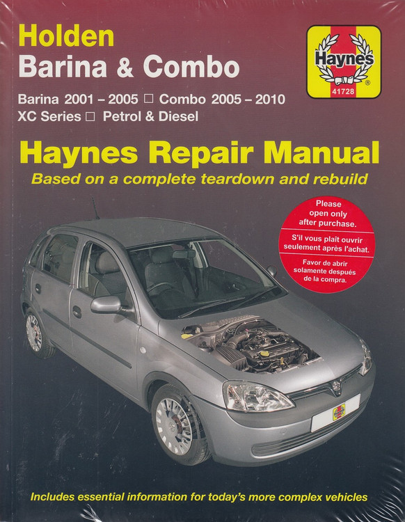 Holden Barina 2001 - 2005 & Combo 2005 - 2010 XC Series Petrol & Diesel