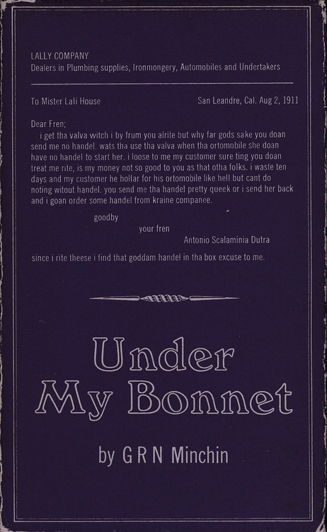 Under My Bonnet (G.R.N. Minchin, Hardcover, 1967)