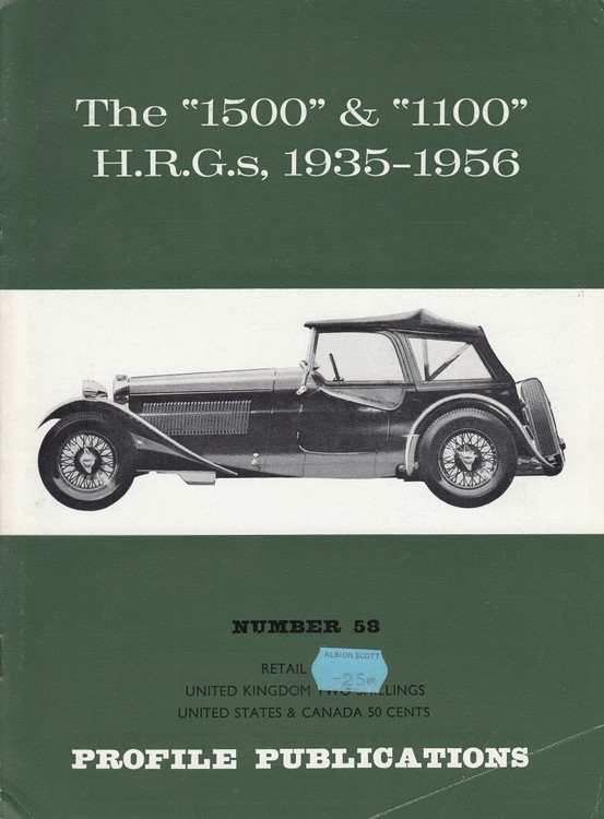 Car Profile Publications No 58 - The 1500 & 1100 H.R.G.s, 1935 - 1956