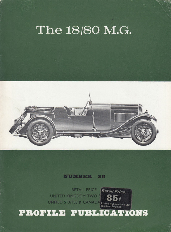 Car Profile Publications No 86 - The 18/80 M.G. - Automoto Bookshop