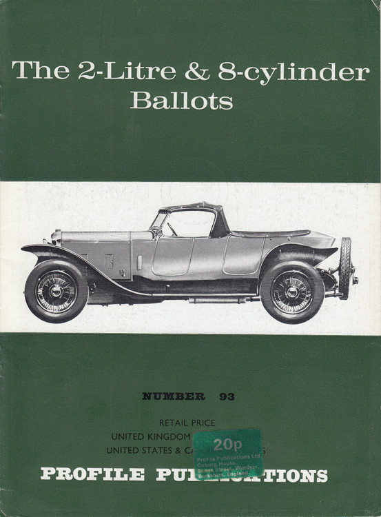 Car Profile Publications No 93 - The 2-Litre & 8-cylinder Ballots