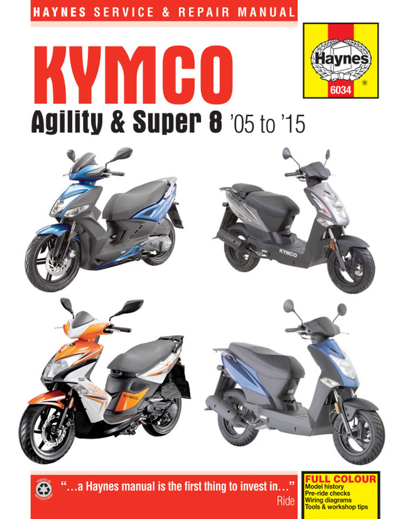Kymco Agility (05-15) and Super 8 (07-15) Scooters Haynes Repair Manual