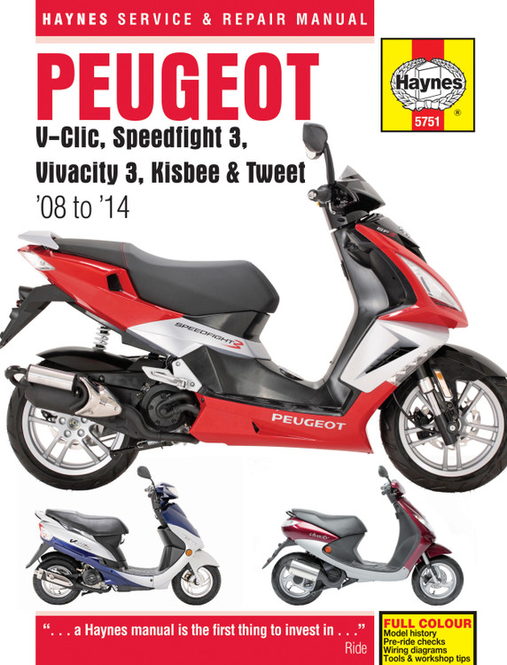 Peugeot V-Clic, Speedfight 3, Vivacity 3, Kisbee & Tweet (08 - 14) Haynes Repair Manual