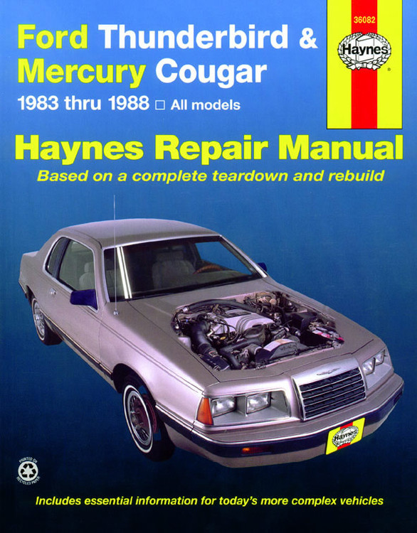Ford Thunderbird & Mercury Cougar inc. Cougar XR7 (1983-1988) Haynes Repair Manual (USA)