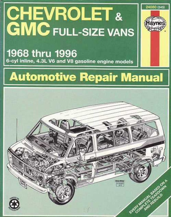 Chevrolet &amp; GMC Full-Size Vans 1698 - 1996 Workshop Manual