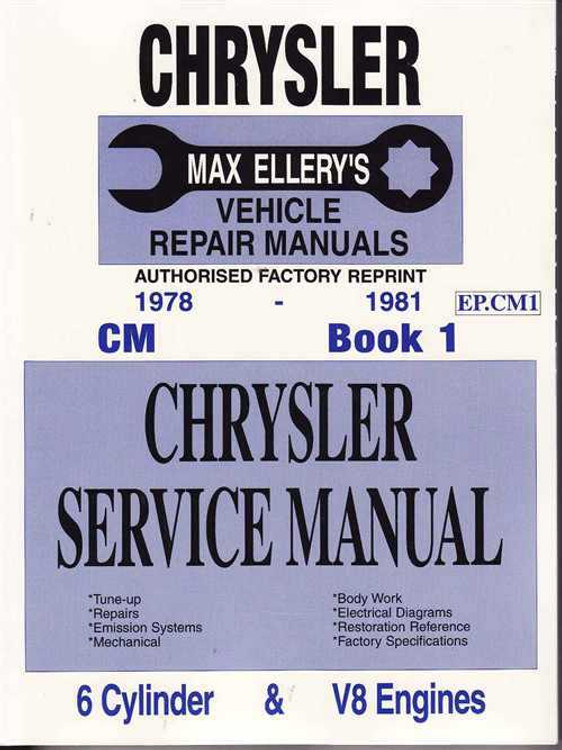 Chrysler CM 1978 - 1981 Workshop Manual (Book 1)