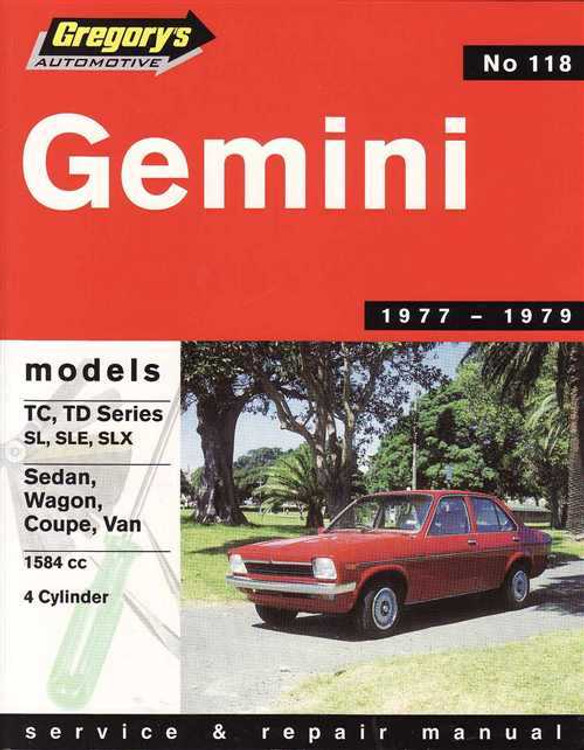 Holden Gemini TC, TD Series 1977 - 1979 Workshop Manual