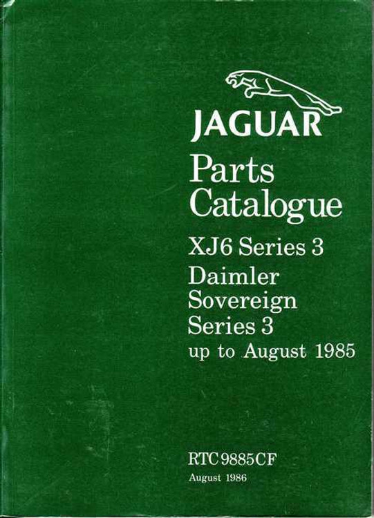 Jaguar Parts Catalogue XJ6 Series 3 Daimler Sovereing Series 3