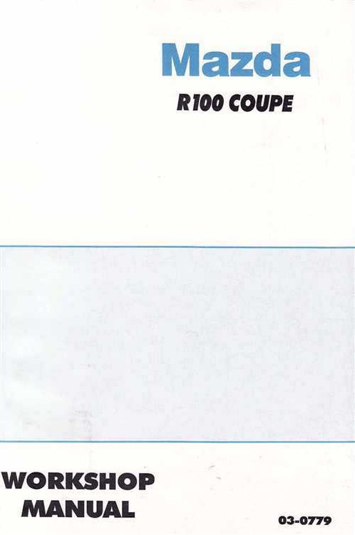 Mazda R100 Coupe Workshop Manual