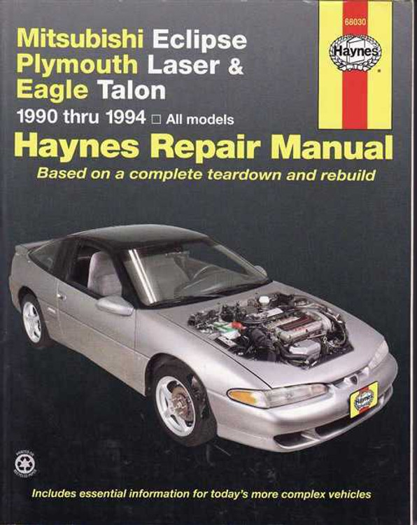 Mitsubishi Eclipse, Plymouth Laser, Eagle Talon 1990 - 1994 Workshop Manual